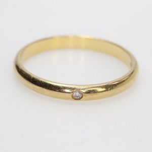CARTIER 18K Yellow Gold Diamond 2.6mm 1895 Band